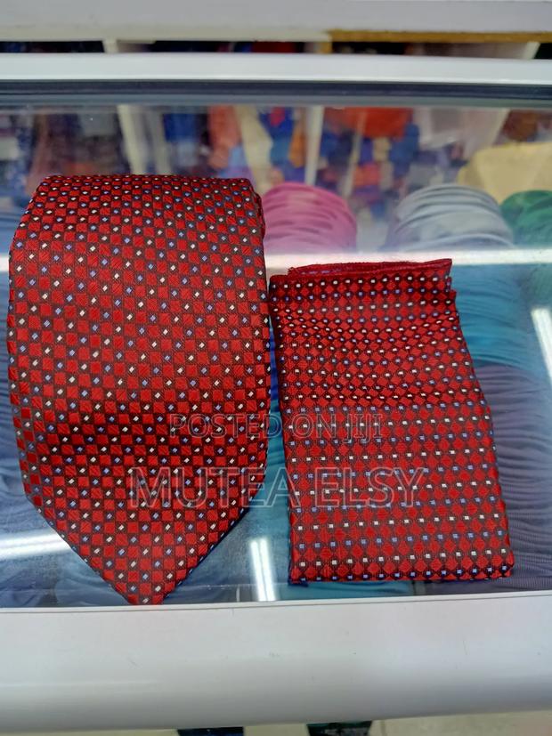 Redwine,Blue White Geometric Executive Tie Sets - main view