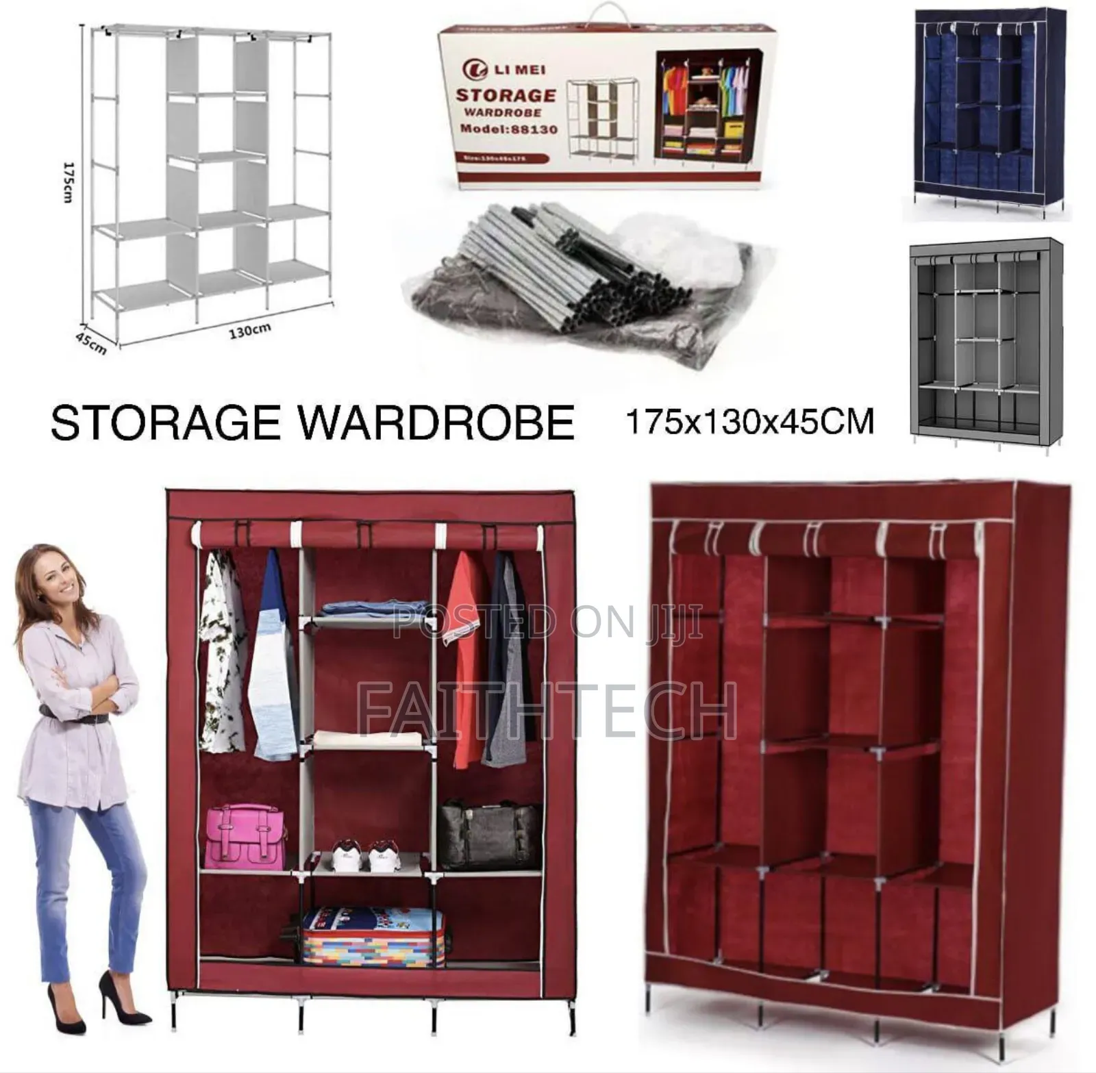 *3 Column Metallic Wardrobe*