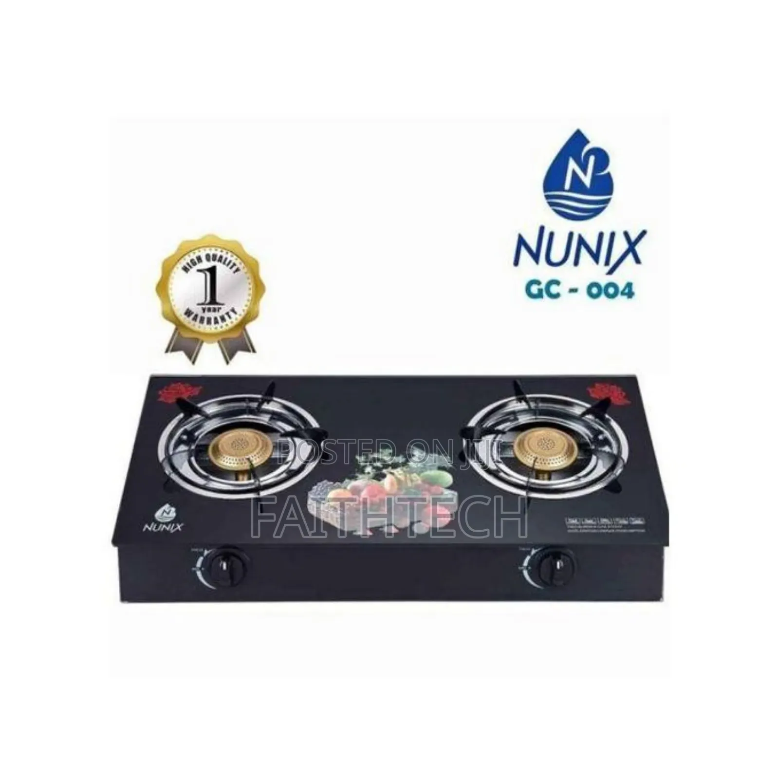 Nunix 2 Burner Glass Table Cooker