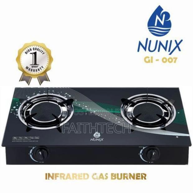 Nunix 2 Burner Low Gas Consumption Glass Infrared Cooker