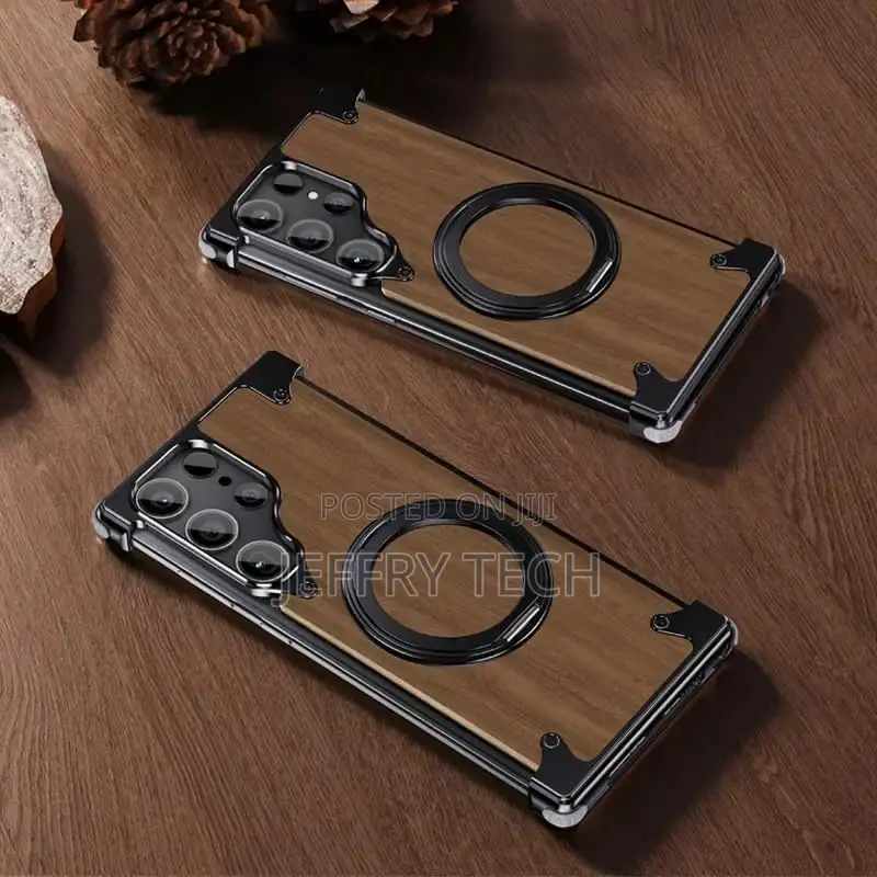 Magnetic Walnut Case for Samsung Galalxy S24 Ultra Cover Fo