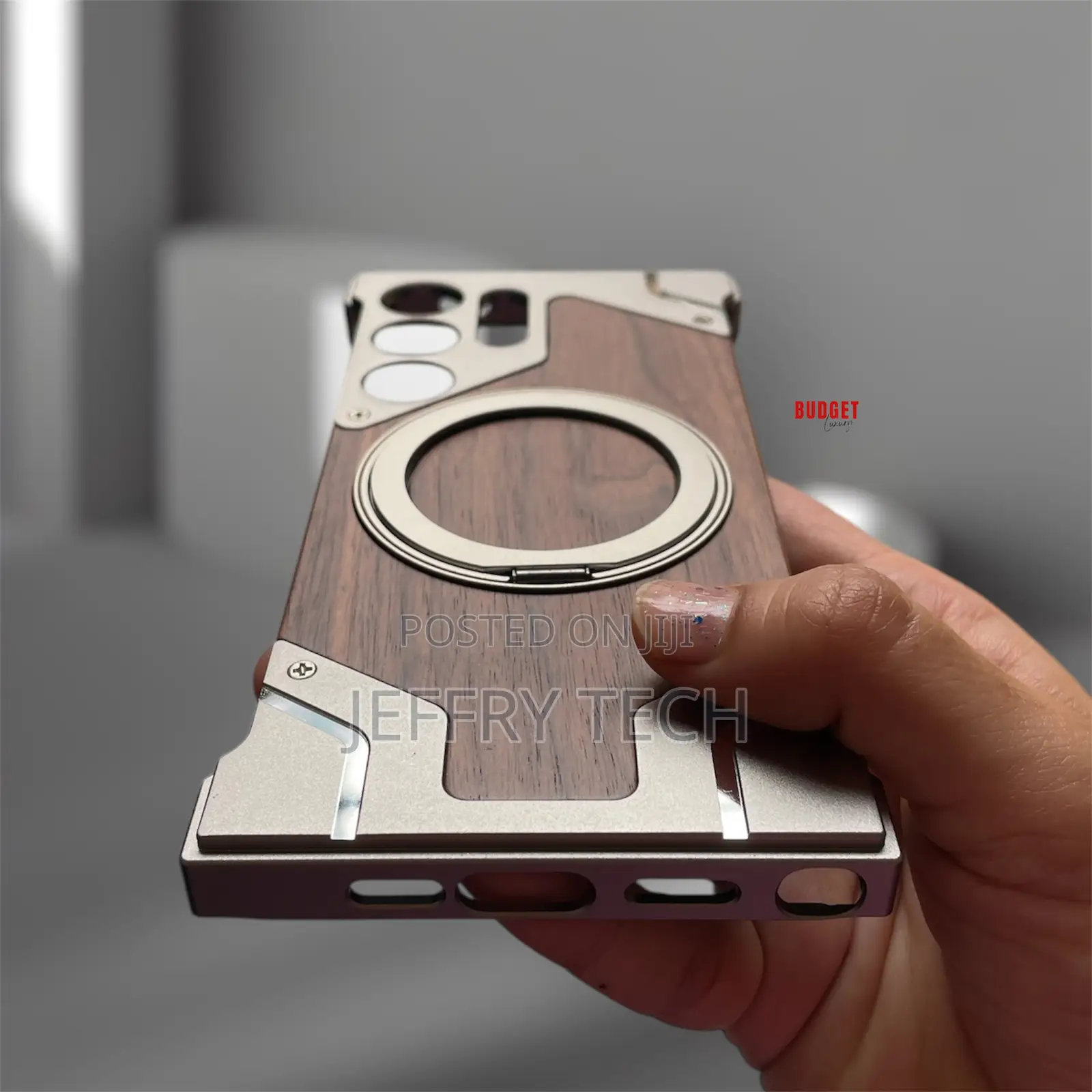 Luxury Wood Case Metal Frame for Samsung Galaxy S24 Ultra