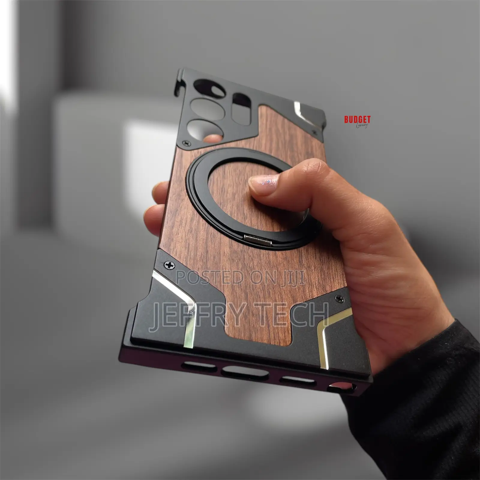 Luxury Wood Case Metal Frame for Samsung Galaxy S24 Ultra