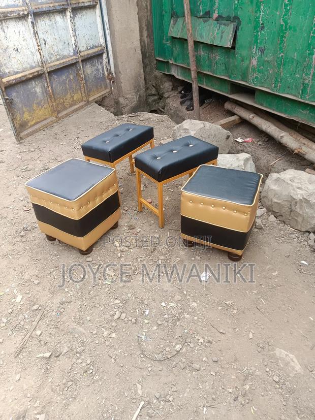 Pedicure Stools, Black and Gold - main view