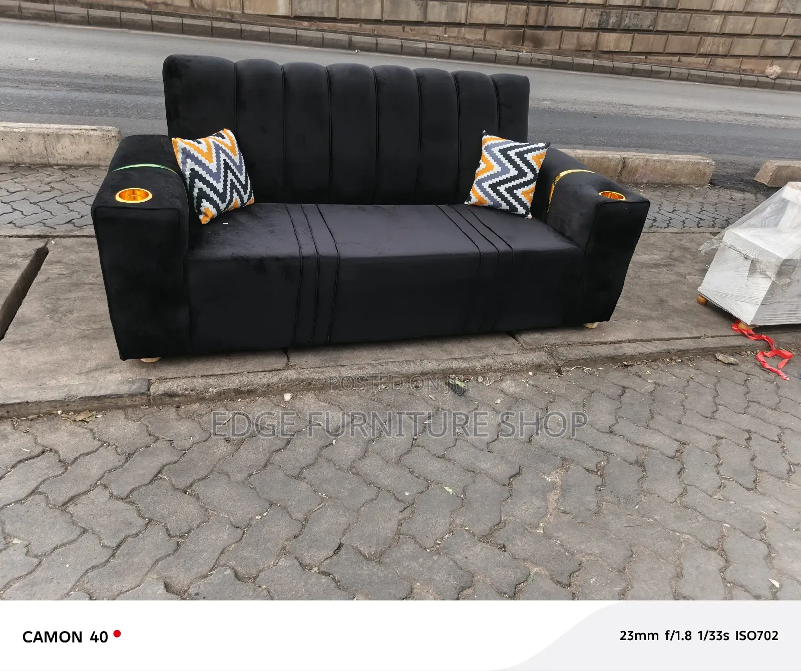Black Three Seater Sofa Set on Sale