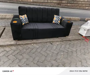 Black Three Seater Sofa Set on Sale
