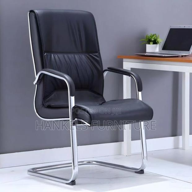 Modern Leather and Metal Desk Chair