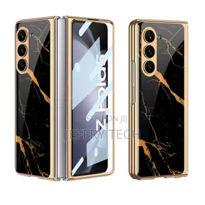 Sam Flip 6 Gold Plated Marble Pattern Cover(With Front Glass