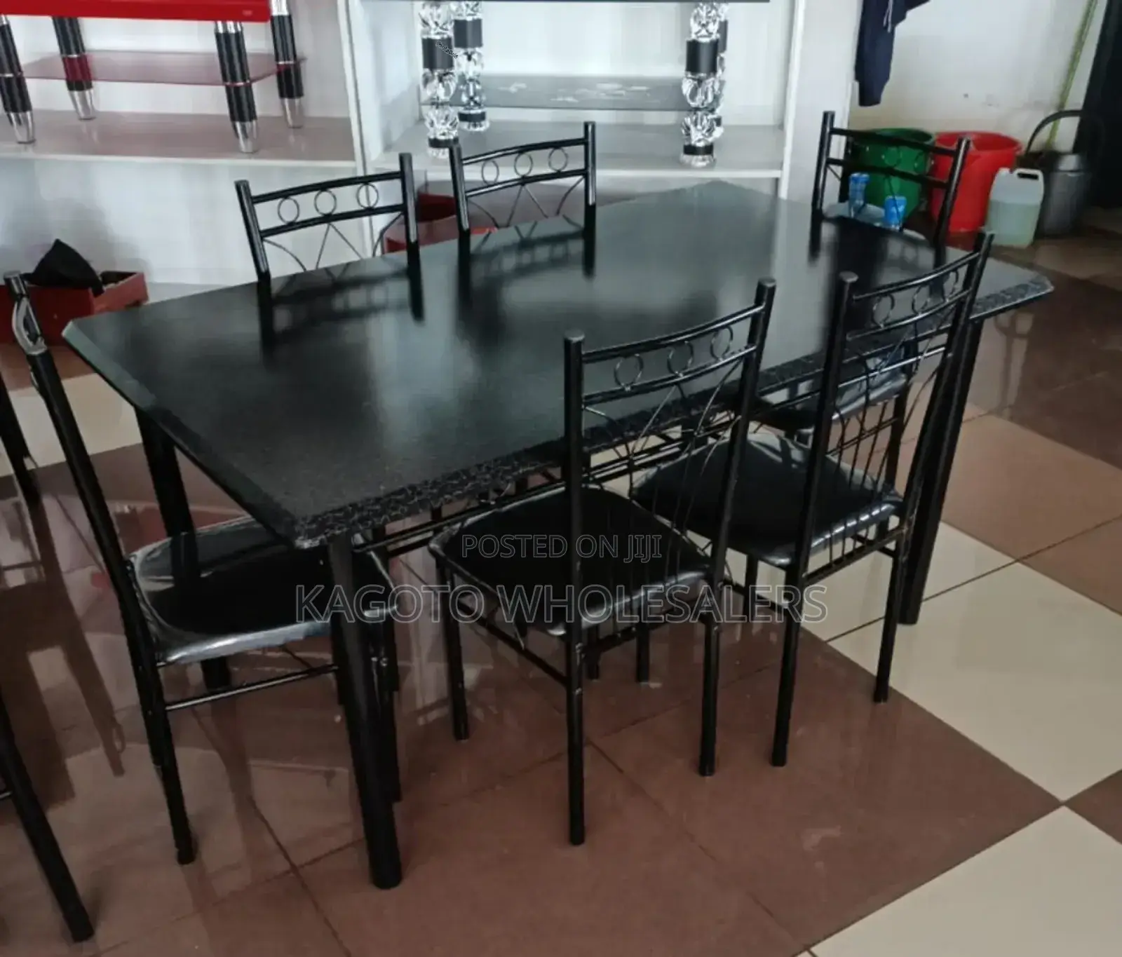 Black 6 Sitter Dinning Table