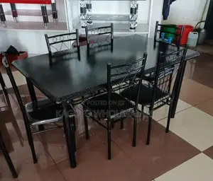 Black 6 Sitter Dinning Table