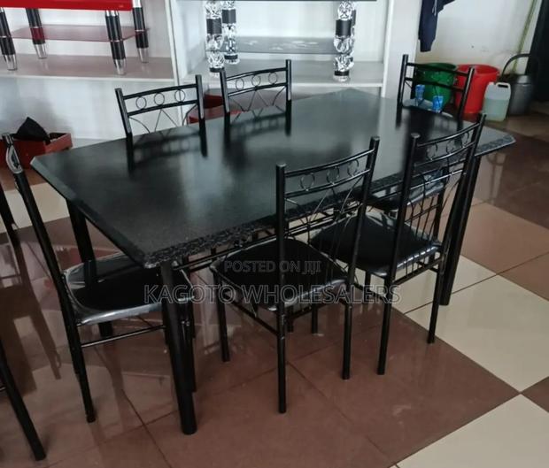 Black 6 Sitter Dinning Table