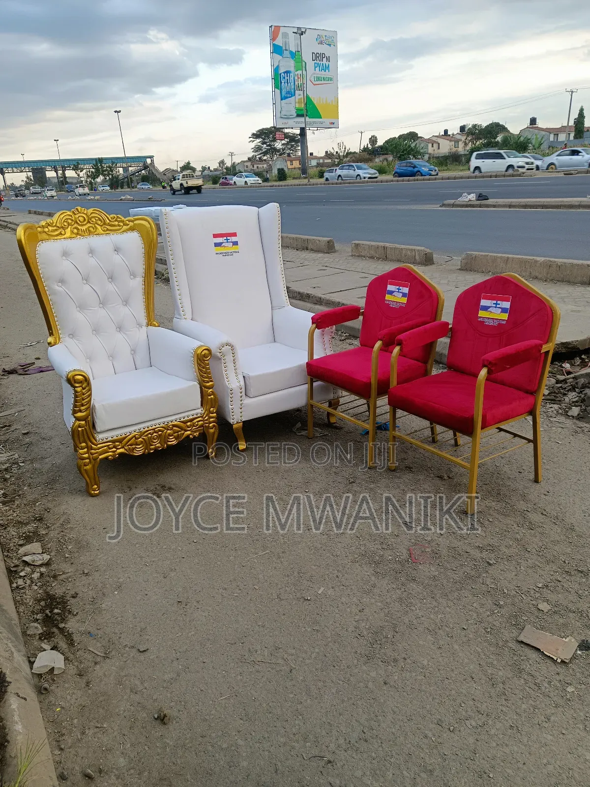 Assorted 4 Church Chairs 