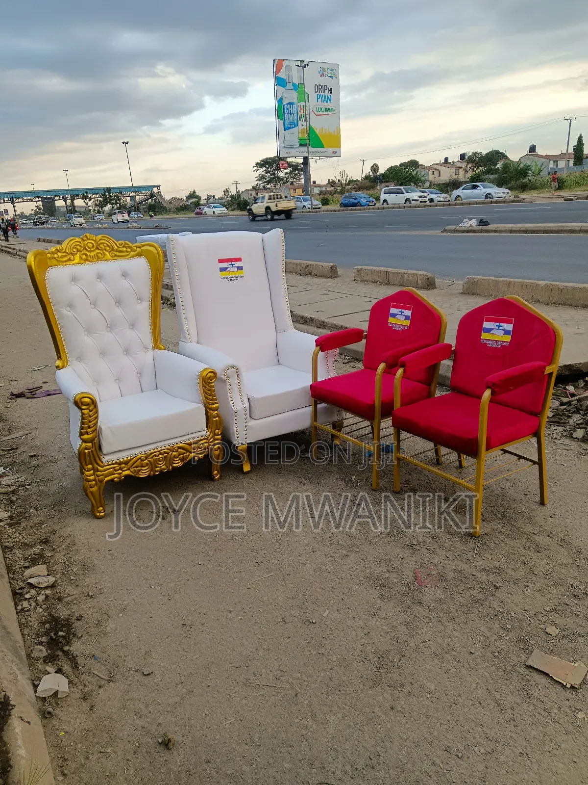 Assorted 4 Church Chairs 