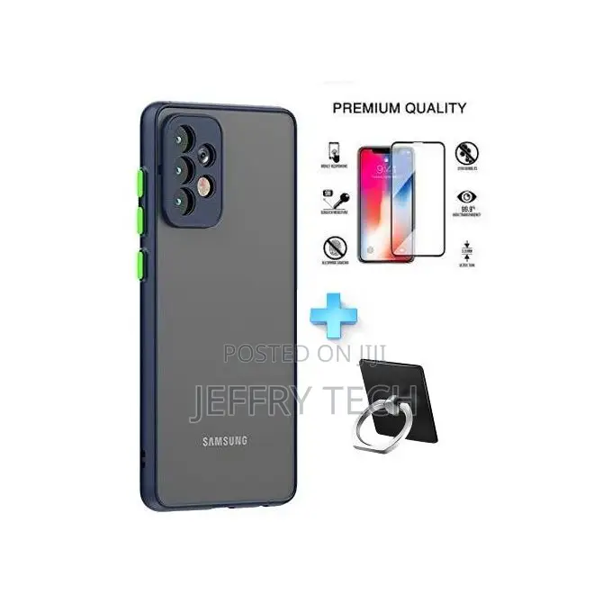 Samsung A33 5g Back Cover Case+Scr Protector+Ring.
