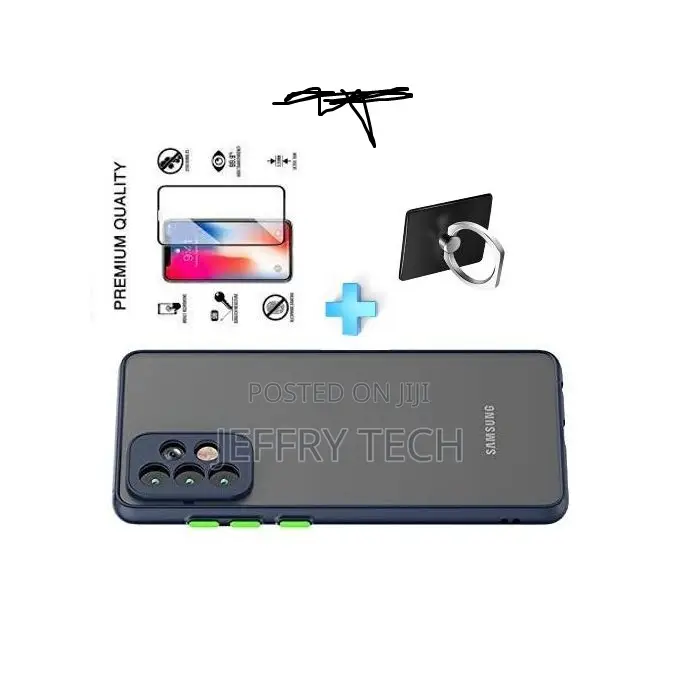 Samsung A33 5g Back Cover Case+Scr Protector+Ring.