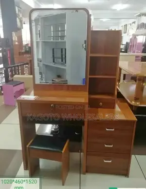 Brown Dressing Table With Sliding Mirror
