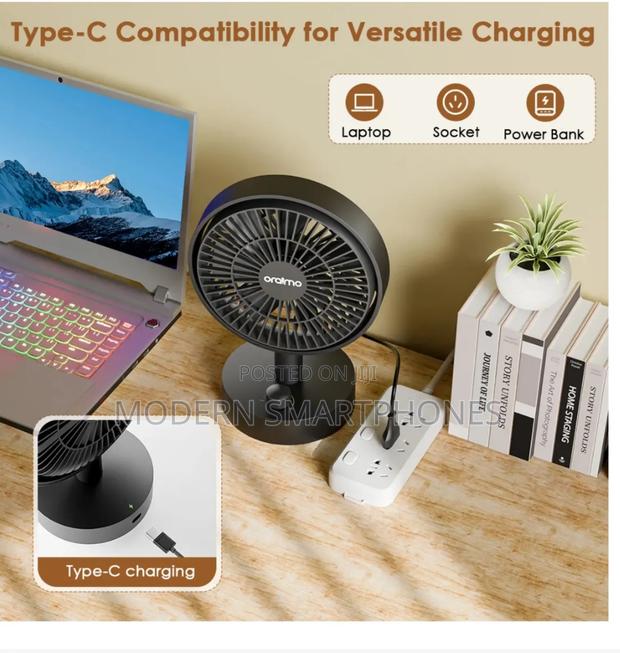 New Oraimo Portable Rechargable Table Fan - thumbnail 3