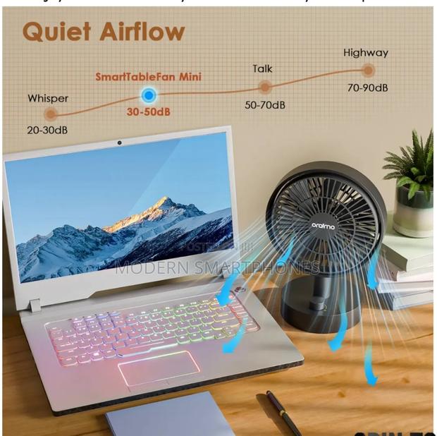 New Oraimo Portable Rechargable Table Fan - thumbnail 4