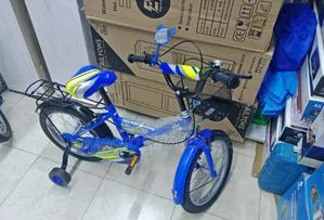 Blue Kids Bicycle Size 16 With Training Wheels - main view