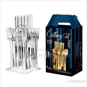 24 PCS Cutlery Set - Silver Colour - thumbnail 2