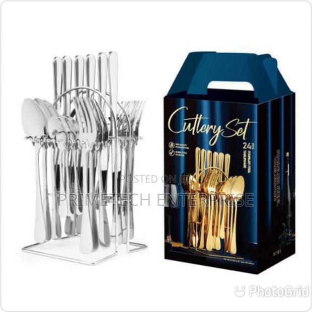 24 PCS Cutlery Set - Silver Colour - main view
