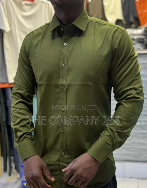 Quality Cotton Long Sleeved Plain Collar Official Shirts