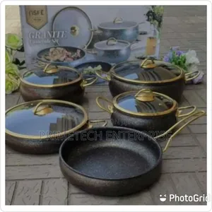 Phisma Black Granite Coated Cookware - 9 PCS