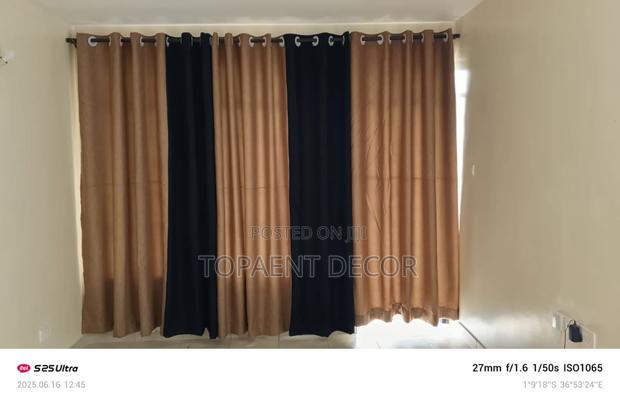 Black And Brown Matched Window Curtains - main view