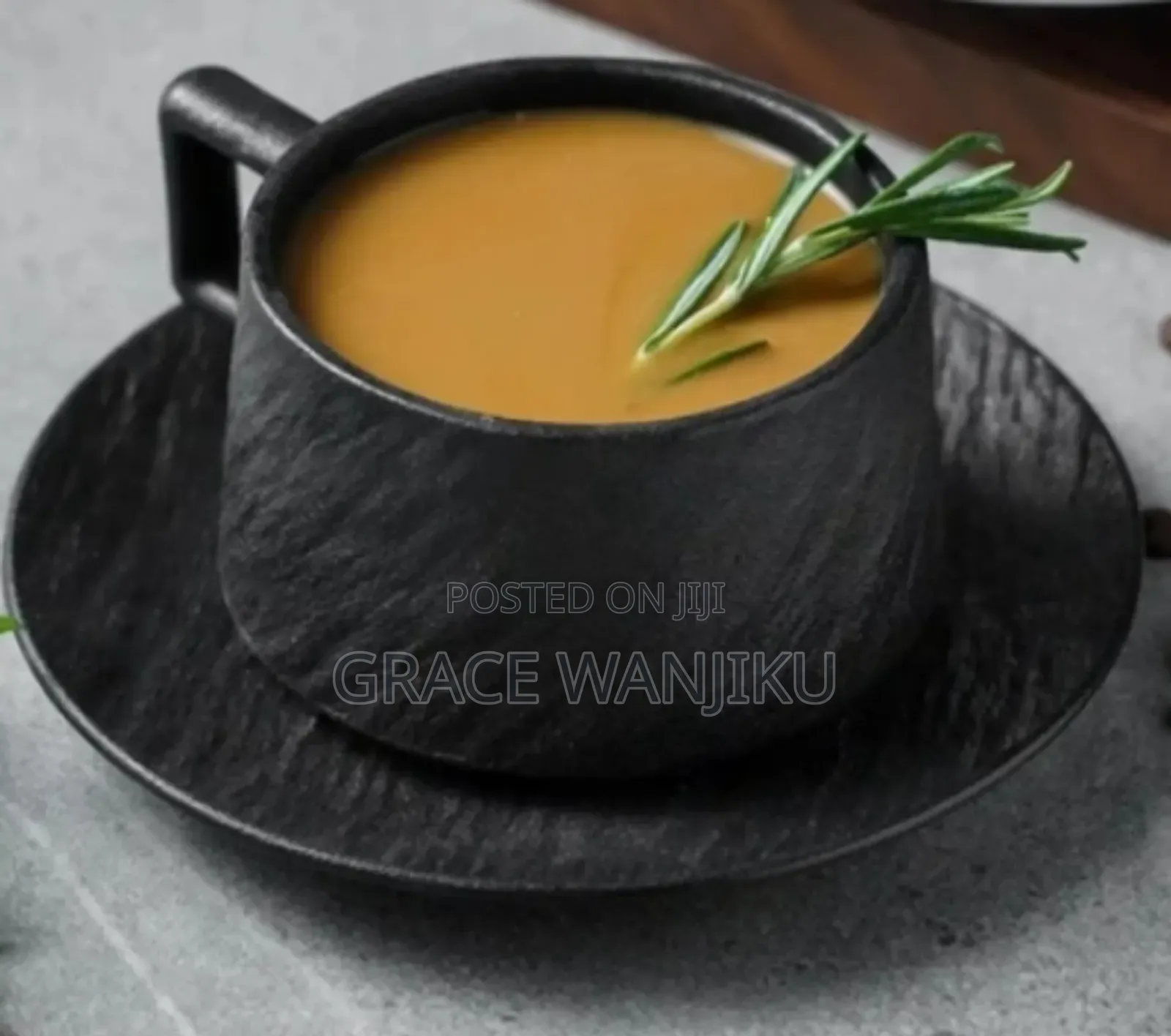 Black Cup and Saucer