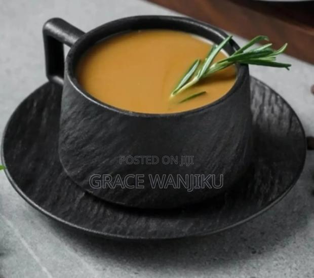 Black Cup and Saucer