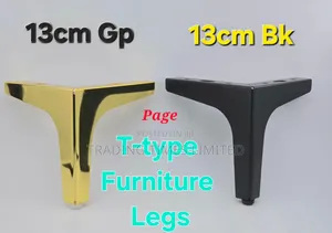 13 Cm T-Type Furniture Legs Black and Gold