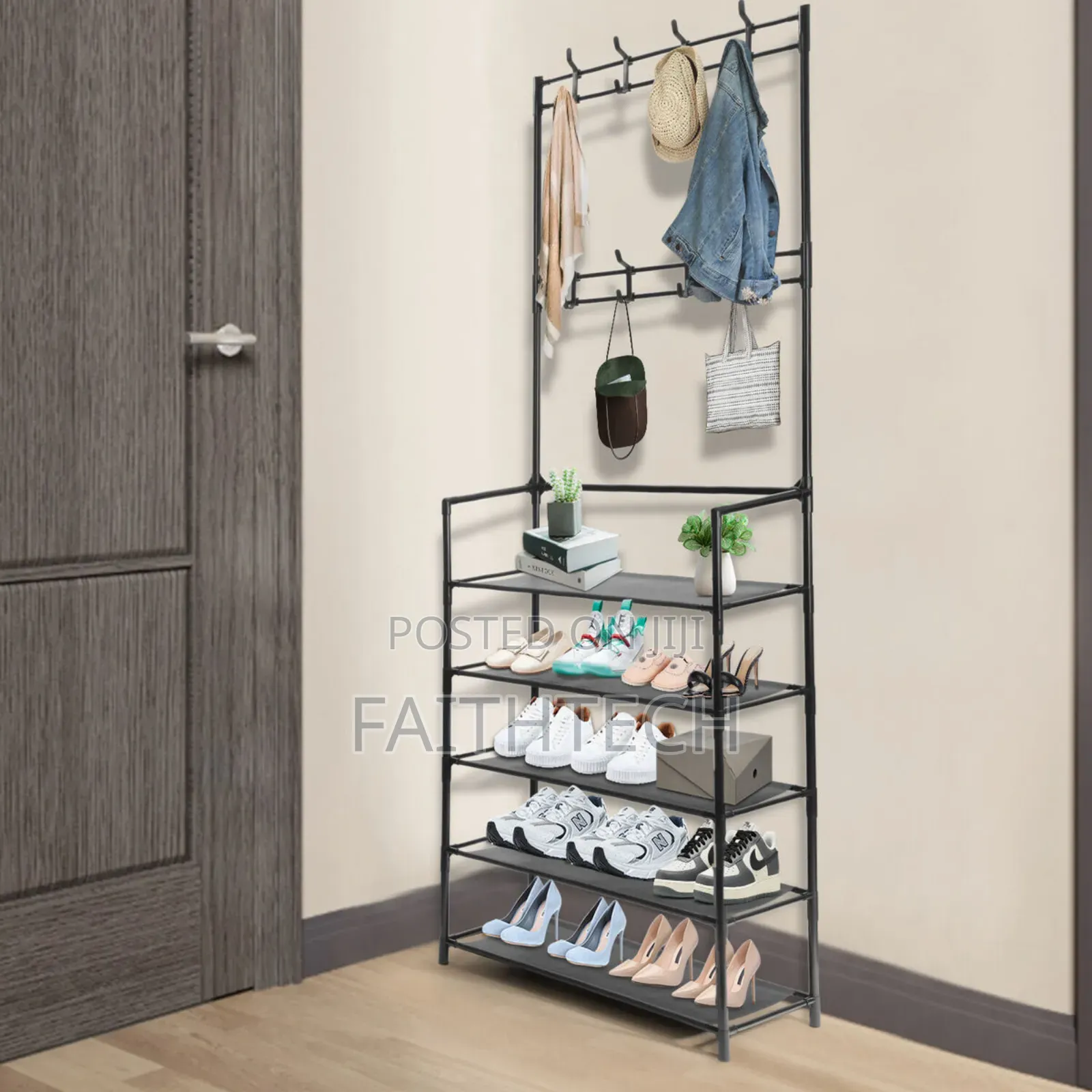 2-in-1shoerack With Hanger Stylish Space-Saving Organizer