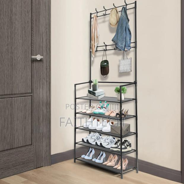 2-in-1shoerack With Hanger Stylish Space-Saving Organizer