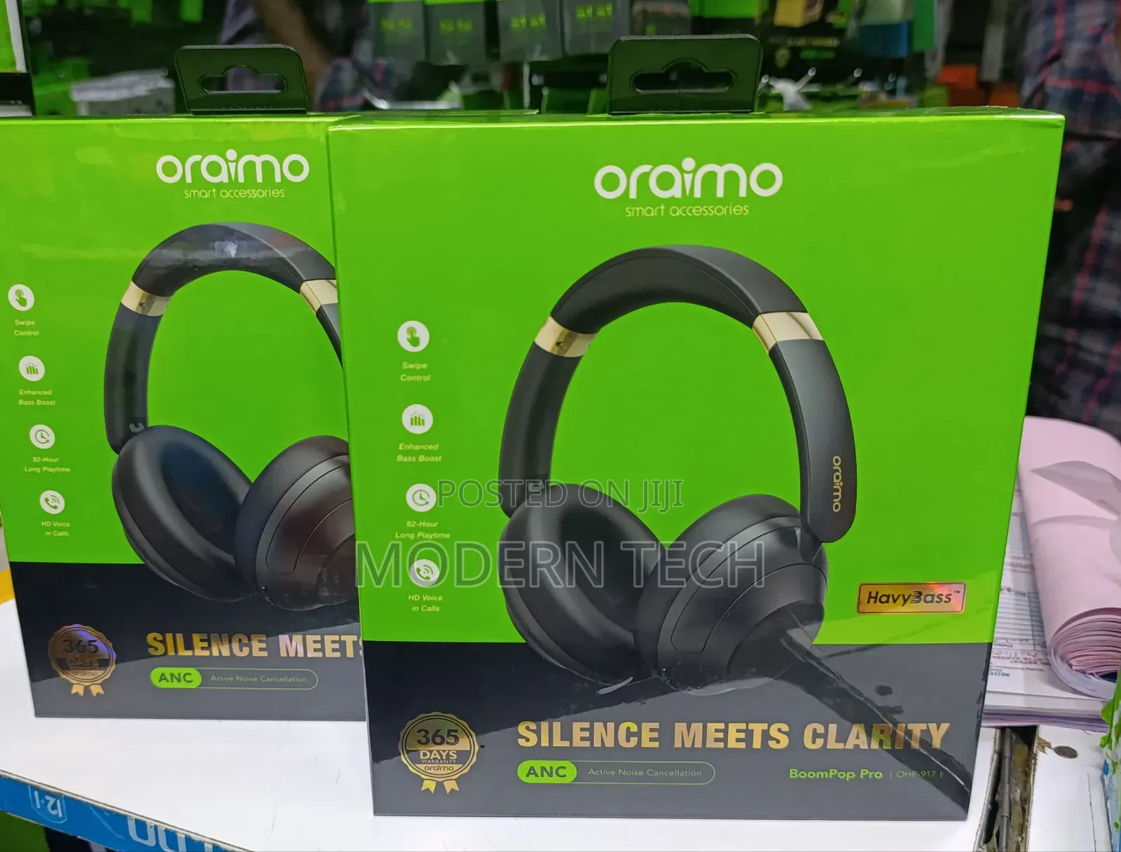 Oraimo Boompop Pro Anc Over-Ear Headphones Colour Black