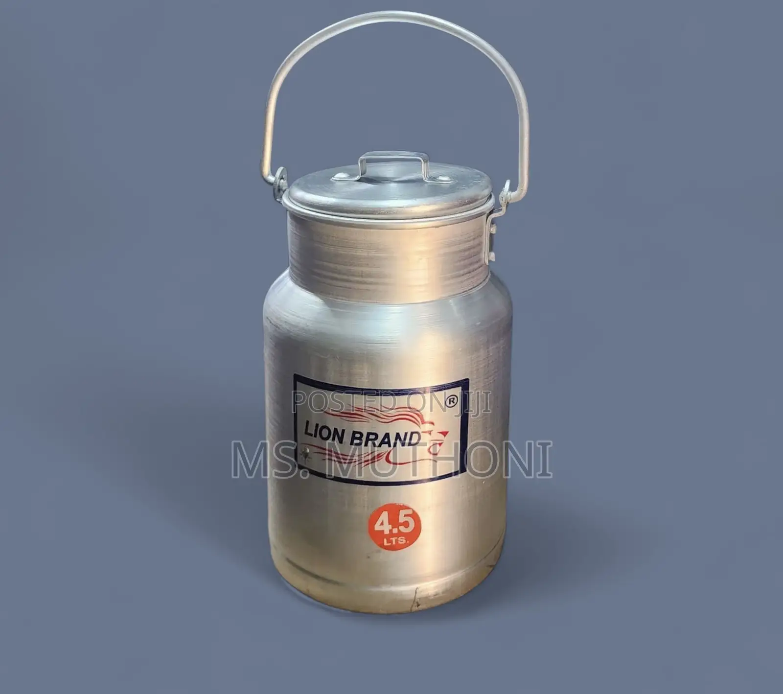 Lion Brand Aluminum Milk Can 4.5ltrs Plain.