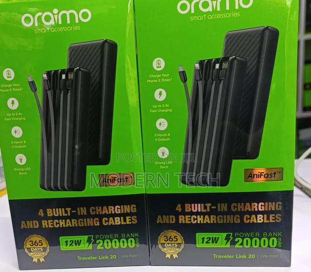 Oraimo Traveler Link 20 20000mah 12w Power Bank Opb P5201