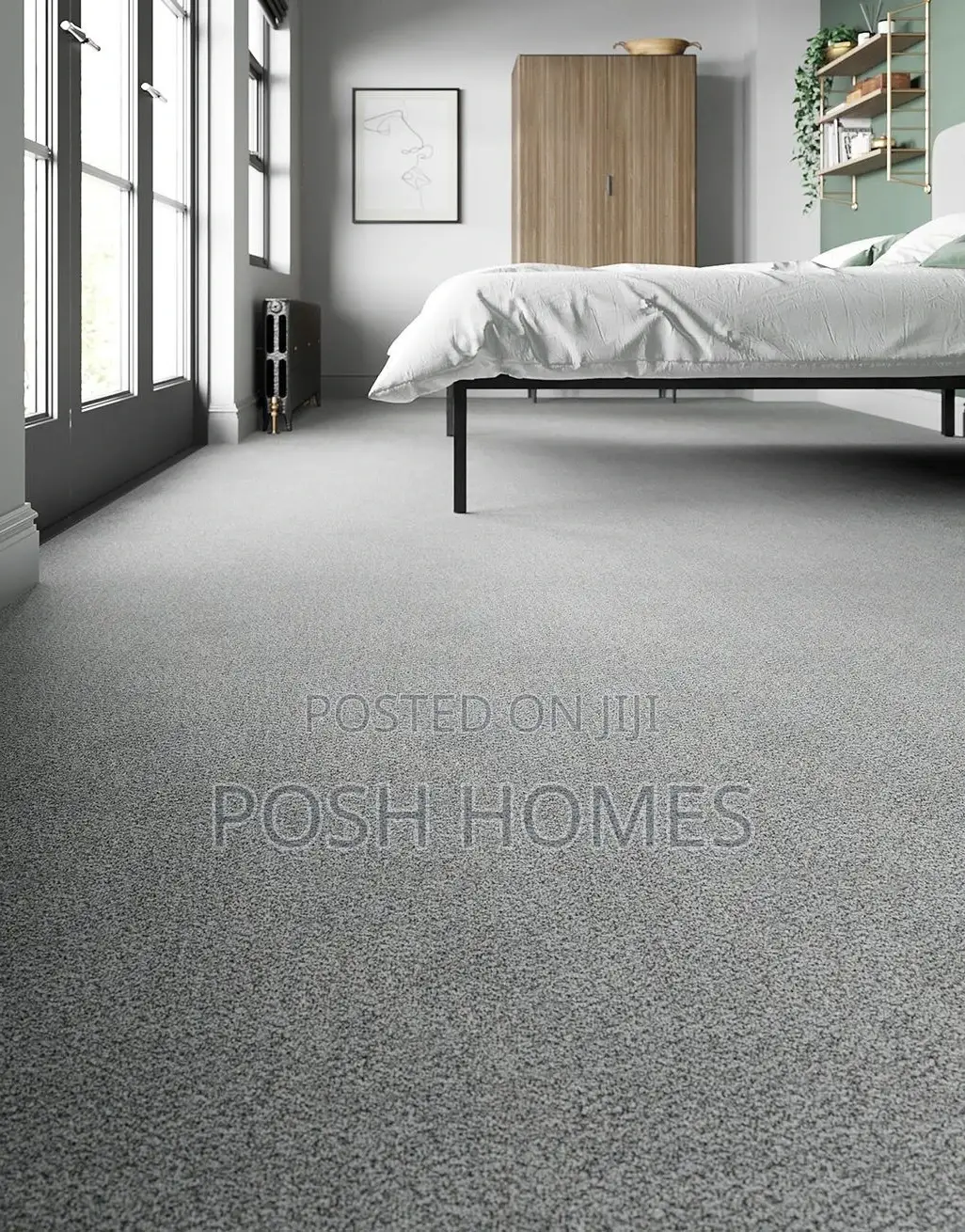 Grey Loop Pile Carpet 4mm Low Maintenance