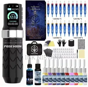 Poseidon Tattoo Machine Kit Wireless Complete Kit