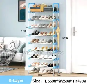 Shoerack 
 -55cmx26cmx149cm Pink,Blue And Black