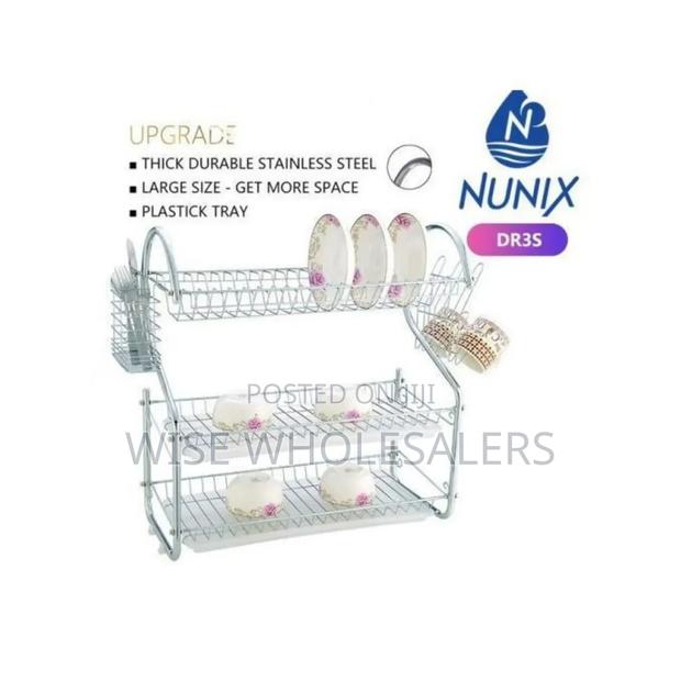 Nunix Dish Rack - 3 Tier + Drain Board
