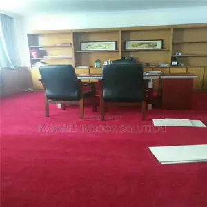 Maroon Loop Pile Carpet - 4mm Delta Design for Home Office