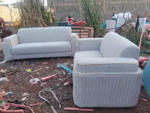 Cream White 5 Seater Modern Sofa 3,2
