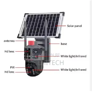 3lens 3 Screens Solar PTZ CCTV