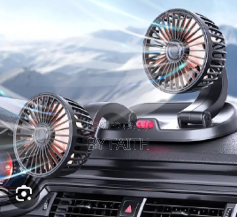 Two Speed Double Head 12v Car Cooling Fan