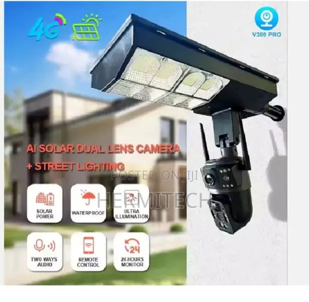  3 Lens Outdoor Wireless Solar Surveil Camera V380 Pro