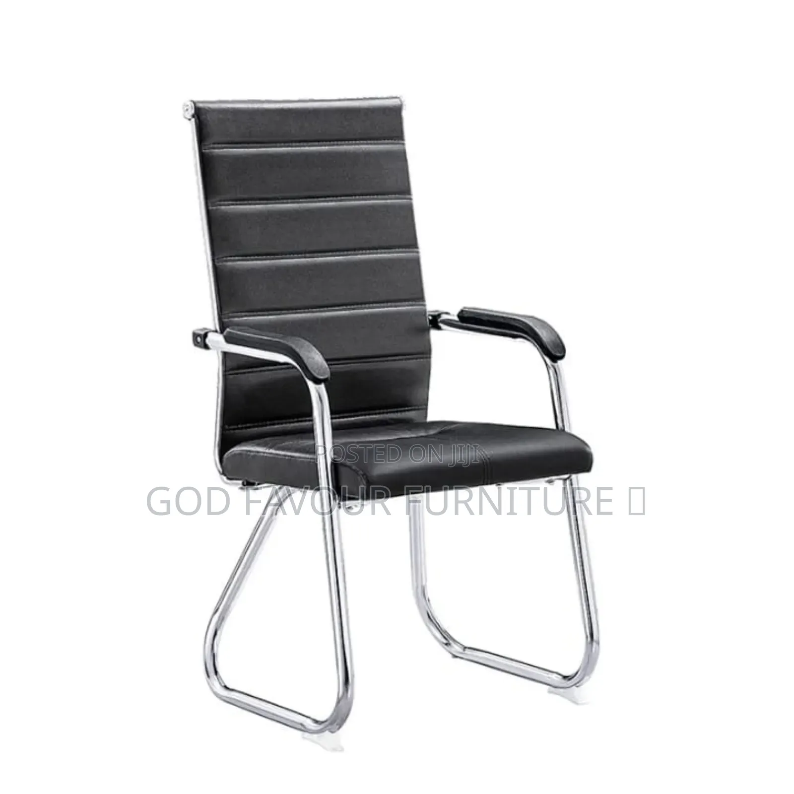 Black Waiting Chair With Steel Base Jgf5