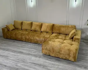 Golden Yellow 6 Seater Bubble L Seat Sofa