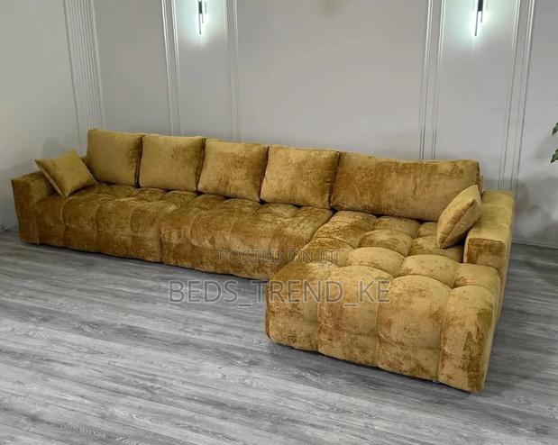 Golden Yellow 6 Seater Bubble L Seat Sofa
