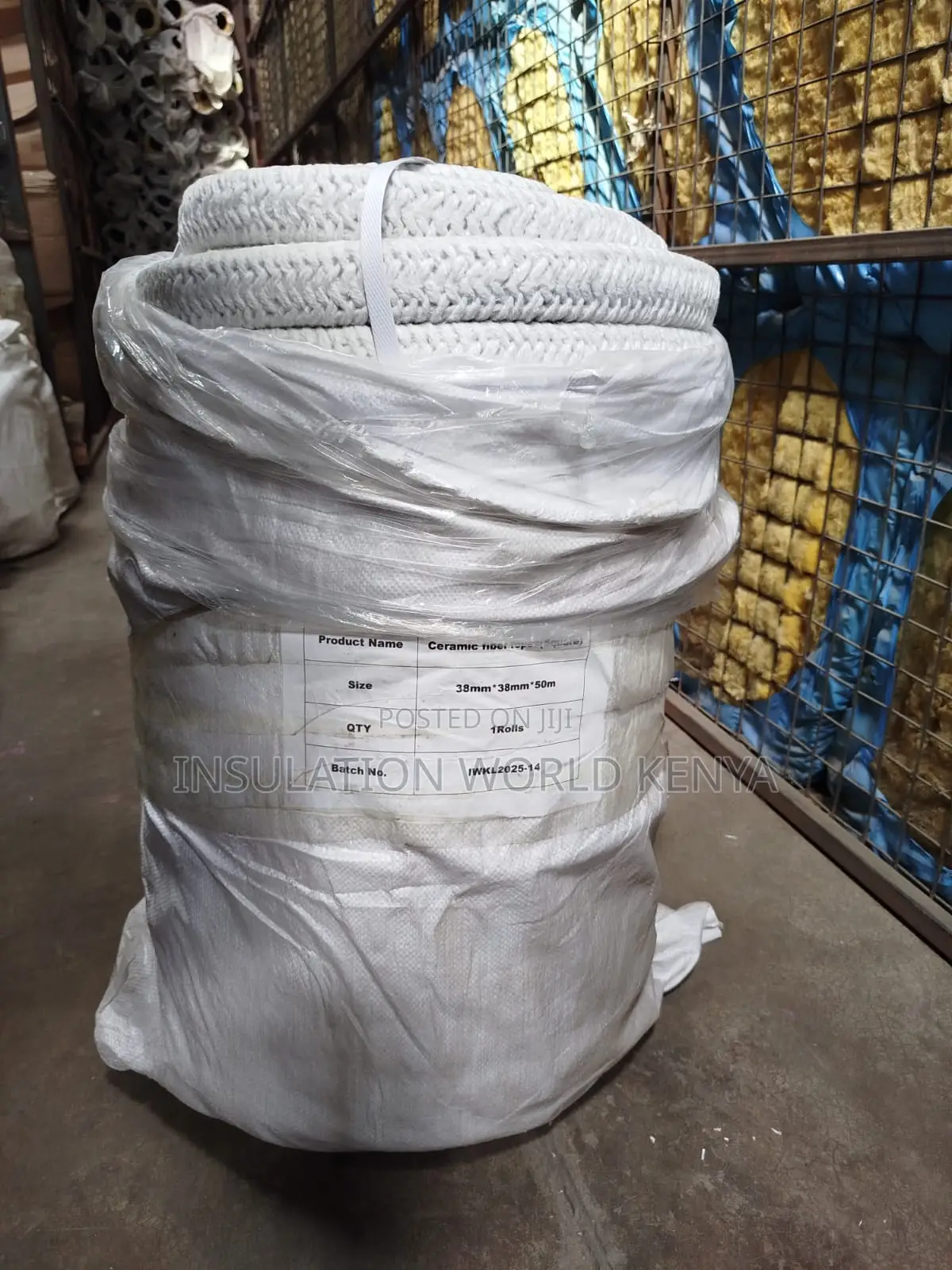 Ceramic Fiber Square Rope–38mmx38mm Diameter–Non-Asbestos