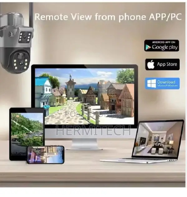 V380 Dual Lens Ip66 Waterproof Wifi Security Camera Pan-Tilt